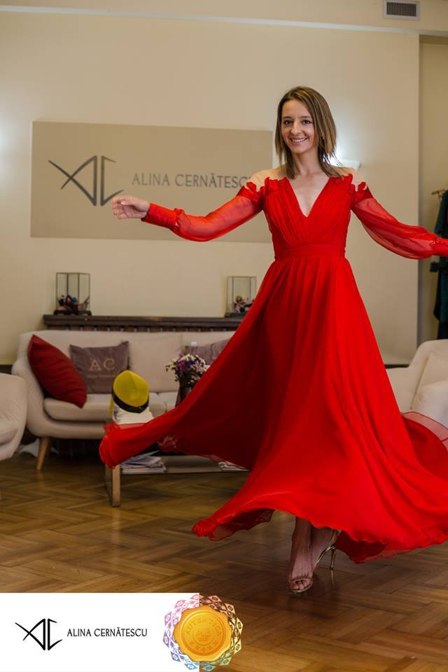 Ana-Maria Branza Wearing Divine Dress